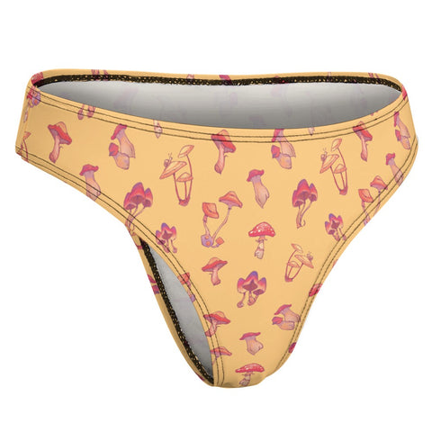 Mushroom-Women's-Thong-Yellow-Product-Side-View