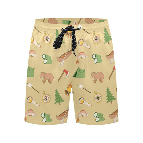 Camping-Men's-Swim-Trunks-BurlyWood-Front-View