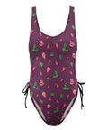 Strawberry-Womens-One-Piece-Swimsuit-Plum-Product-Front-View