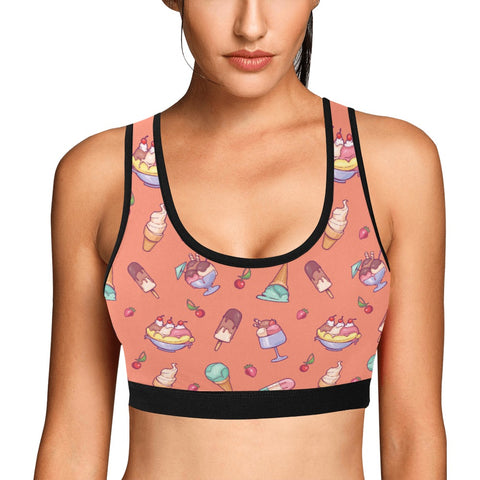 Banana-Split-Womens-Bralette-Peach-Model-Front-View