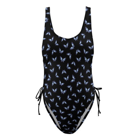 Butterfly-Women's-One-Piece-Swimsuit-Black-Product-Front-View