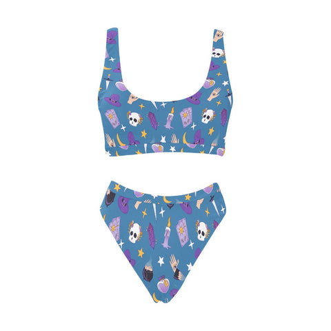Witch-Core-Womens-Bikini-Set-Blue-Front-View