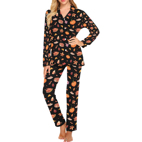 Thanksgiving-Womens-Pajama-Black-Lifestyle-Front-View