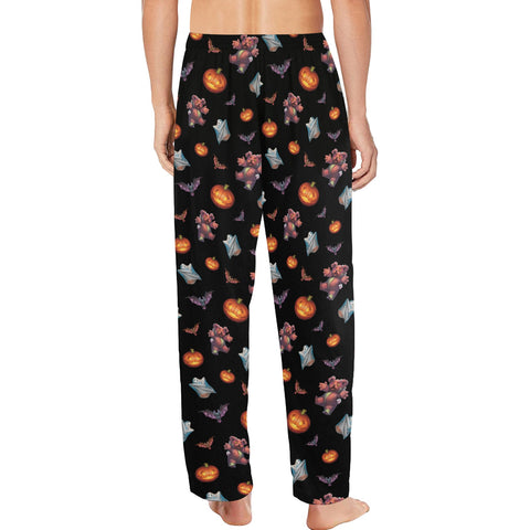 Halloween-Mens-Pajama-Black-Model-Back-View