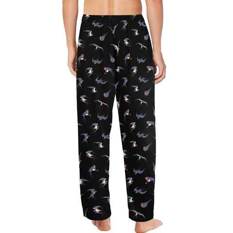 Sparrow-Mens-Pajama-Black-Model-Back-View