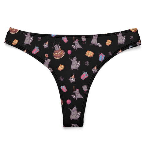 Birthday Raccoons Women's Thong
