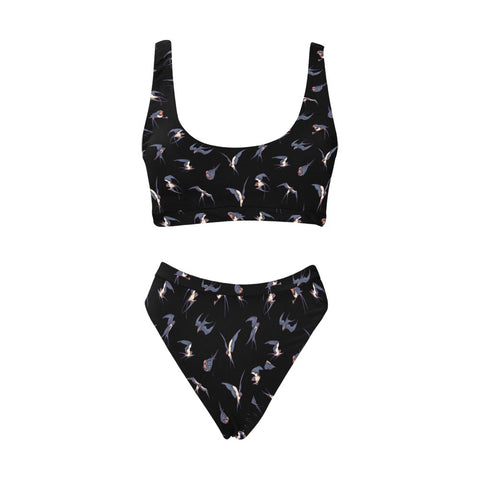 Sparrow-Womens-Bikini-Set-Black-Front-View
