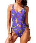 Flirty-Fruit-Women's-One-Piece-Swimsuit-Purple-Model-Front-View