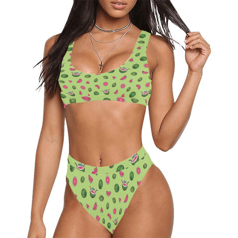 Watermelon-Womens-Bikini-Set-Lime-Green-Model-Front-View