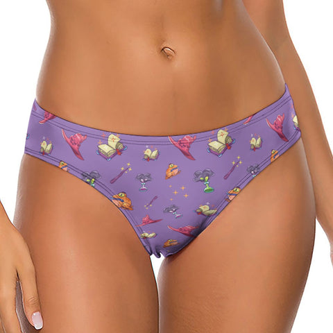 Spells-and-Potions-Women's-Thong-Light-Purple-Model-Front-View