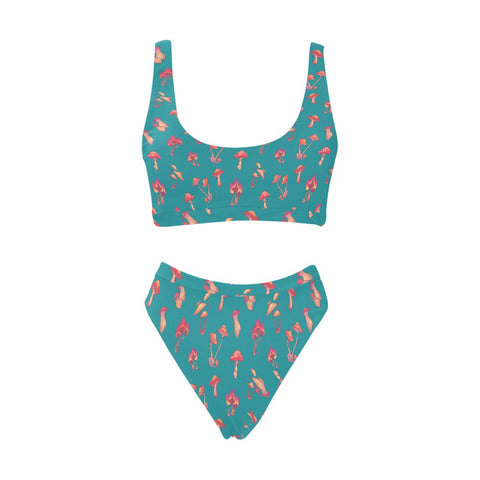 Mushroom-Womens-Bikini-Set-Teal-Front-View