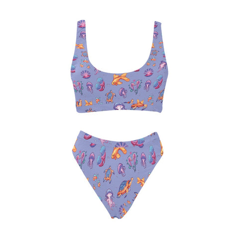 Sea-Life-Womens-Bikini-Set-Lavender-Front-View