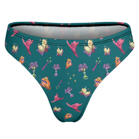 Spells-and-Potions-Women's-Thong-Teal-Product-Back-View