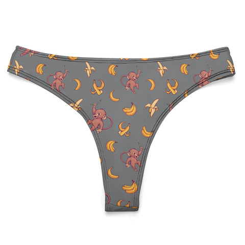 Baby-Monkey-Women's-Thong-Gray-Product-Front-View
