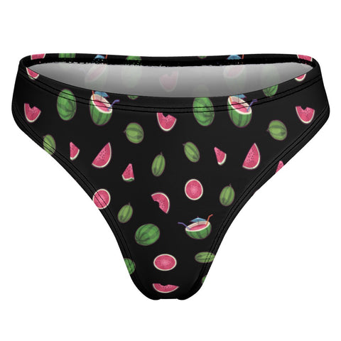 Watermelon-Womens-Thong-Black-Product-Back-View