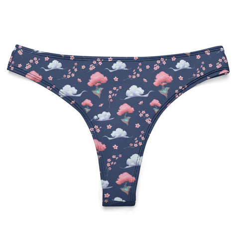 Sakura-Tree-Womens-Thong-Dark-Blue-Product-Front-View