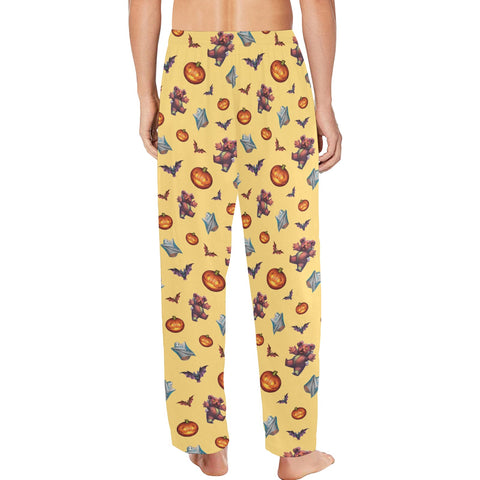 Halloween-Mens-Pajama-Yellow-Model-Back-View