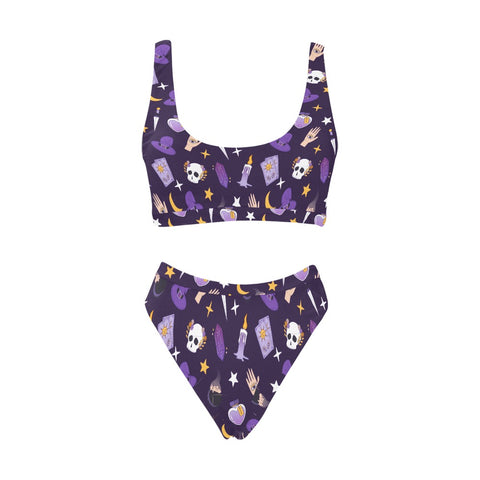 Witch-Core-Womens-Bikini-Set-Dark-Purple-Front-View