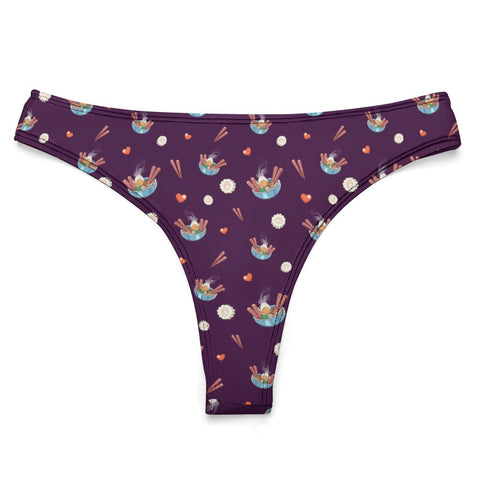 Ramen-Bowl-Women's-Thong-Dark-Purple-Product-Front-View