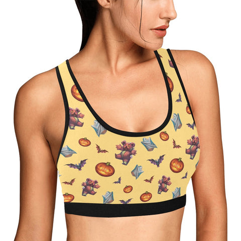 Halloween-Womens-Bralette-Yellow-Model-Side-View