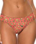 Happy-Avocado-Womens-Thong-Orange-Model-Front-View