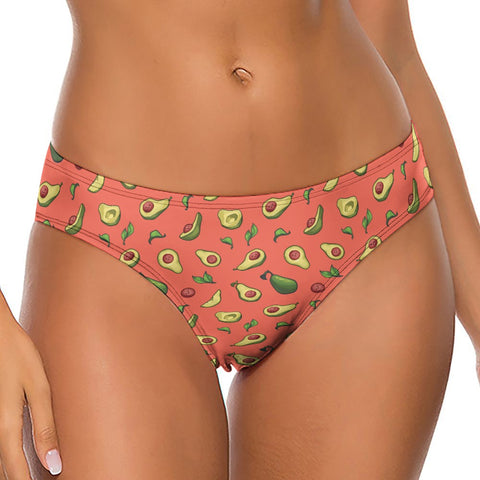 Happy-Avocado-Womens-Thong-Orange-Model-Front-View