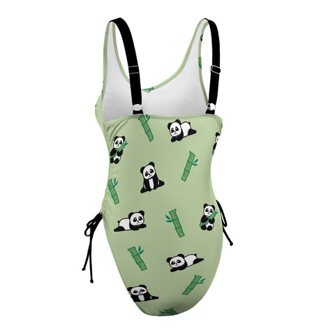 Panda-Women's-One-Piece-Swimsuit-Light-Green-Product-Side-View