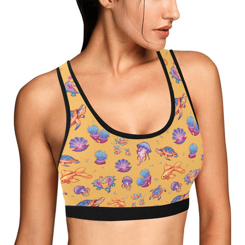 Sea-Life-Womens-Bralette-Orange-Model-Side-View