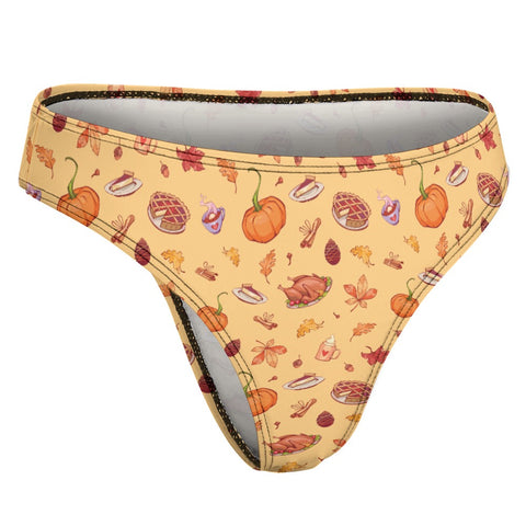 Thanks-Giving-Women's-Thong-Yellow-Product-Side-View
