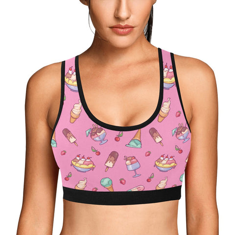 Banana-Split-Womens-Bralette-Hot-Pink-Model-Front-View