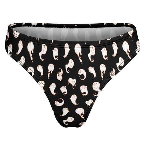 Retro-Ghost-Womens-Thong-Black-Product-Back-View