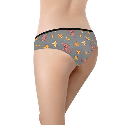 Baby-Monkey-Womens-Hipster-Underwear-Gray-Model-Front-View