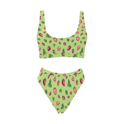 Strawberry-Womens-Bikini-Set-Lime-Green-Front-View