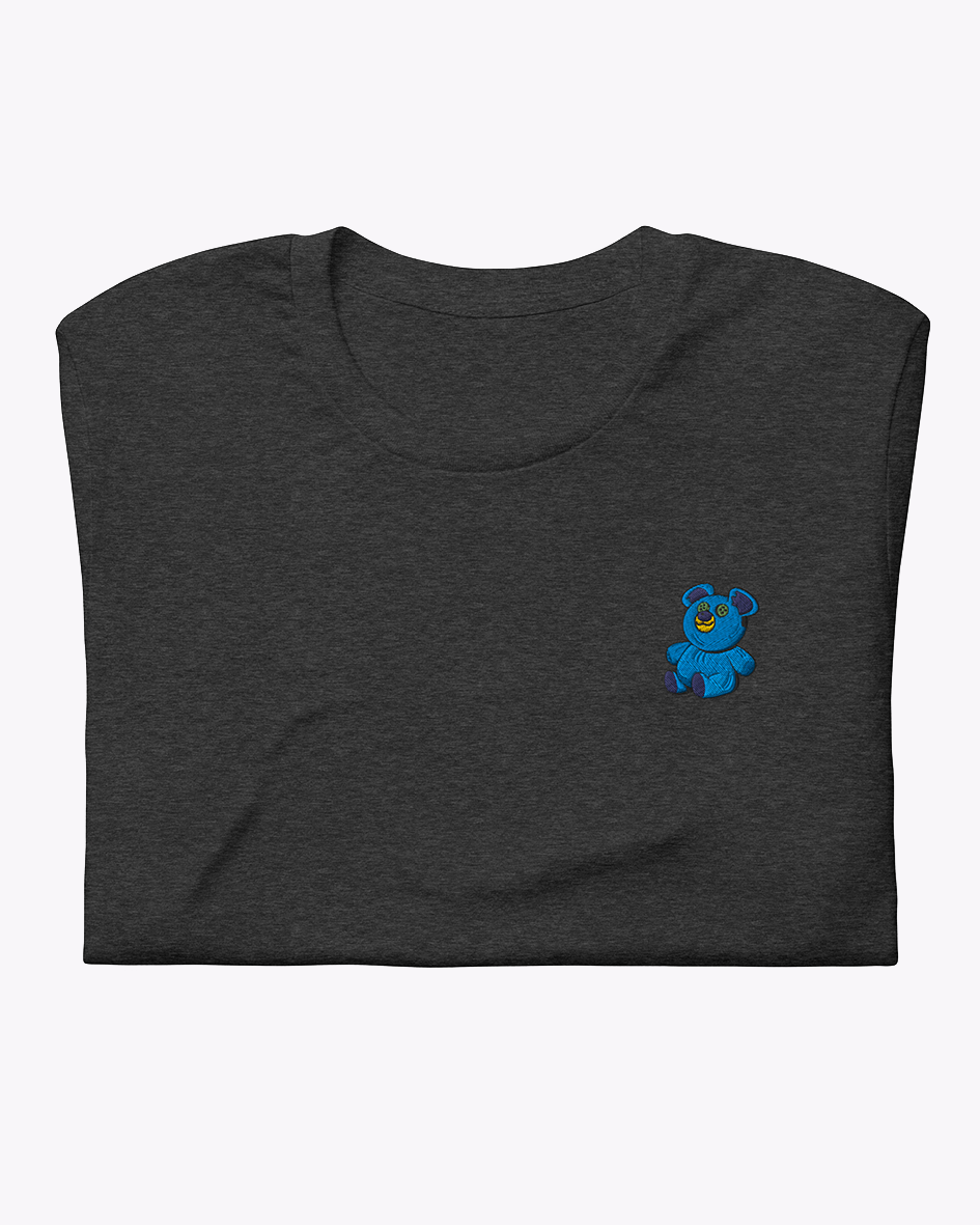 Embroidered Blue Bear Unisex Tee