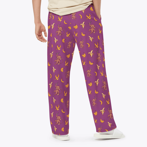 Baby-Monkey-Mens-Pajama-Magenta-Lifestyle-Rear-View