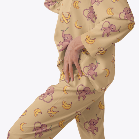 Baby-Monkey-Womens-Pajama-Mustard-Semi-Side-View