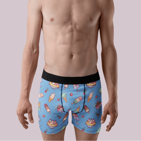 Banana-Split-Mens-Boxer-Briefs-Light-Blue-Model-Front-View
