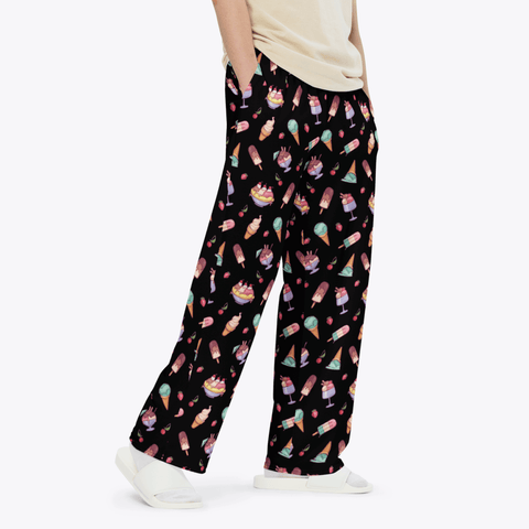 Banana-Split-Mens-Pajama-Black-Semi-Side-Lifestyle-View