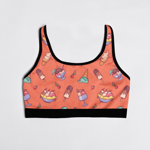 Banana-Split-Womens-Bralette-Peach-Product-Front-View
