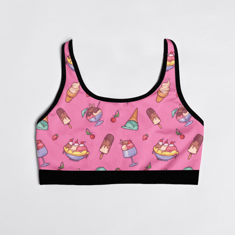Banana-Split-Womens-Bralette-Hot-Pink-Product-Front-View