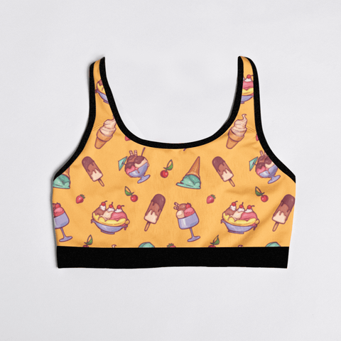 Banana-Split-Womens-Bralette-Yellow-Product-Front-View