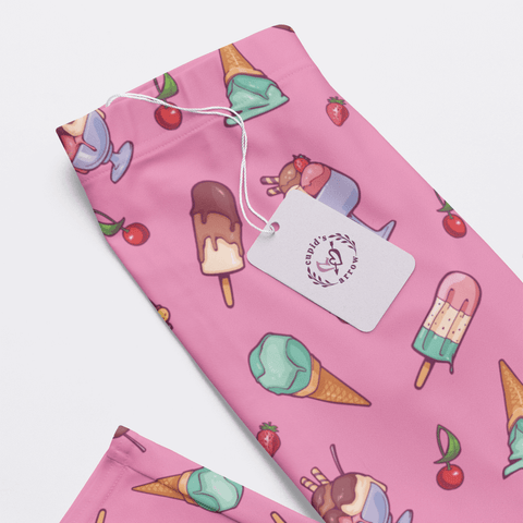 Banana-Split-Womens-Pajama-Hot-Pink-Closeup-Product-View