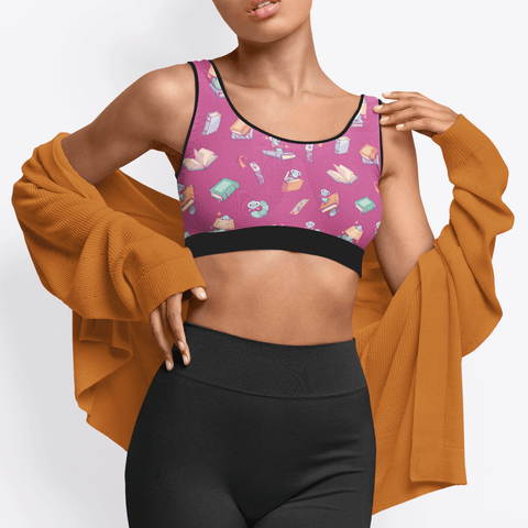Book-Worm-Womens-Bralette-Magenta-Lifestyle-View