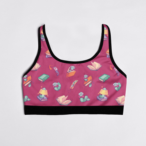 Book-Worm-Womens-Bralette-Magenta-Product-Front-View
