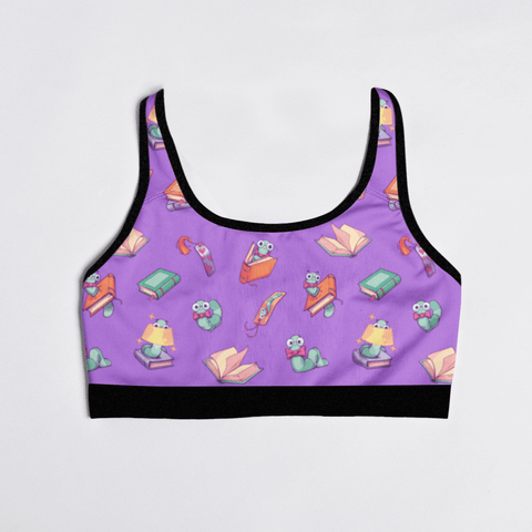 Book-Worm-Womens-Bralette-Purple-Prodcut-Front-View