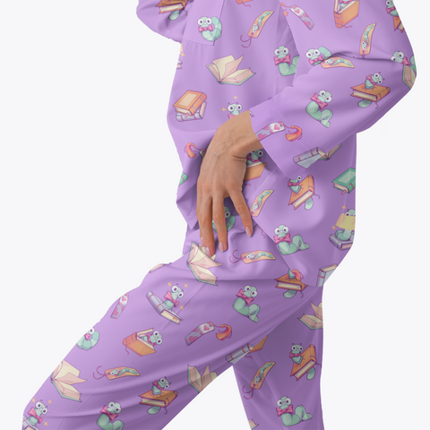 Bookworm-Womens-Pajama-Purple-Semi-Side-View