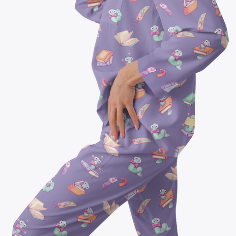 Bookworm-Womens-Pajama-Lavender-Semi-Side-View