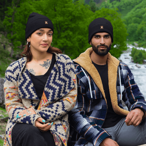 Brown Bear Embroidered Beanie