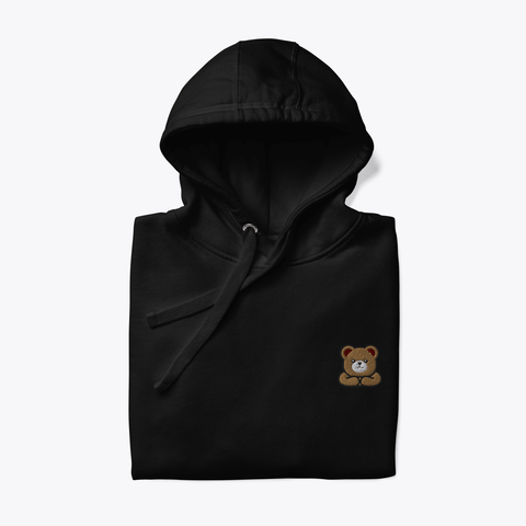 Brown Bear Embroidered Hoodie