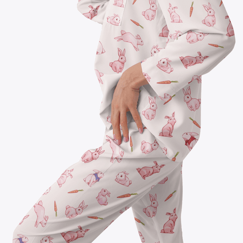 Bunny-Womens-Pajama-Light-Pink-Semi-Side-View